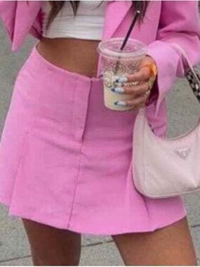 Zara Pink Pleated Mini Skirt